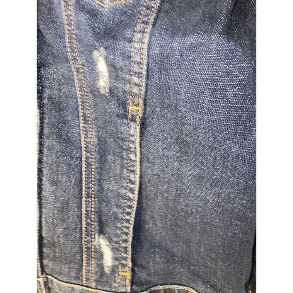 new Mavi Jeans jacket denim distressed Samantha Stretchy western rock Small - Picture 4 of 10